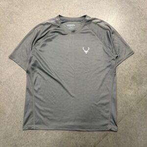 Bucked Up Mens Large Gray Performance Mesh Short Sleeve Active Training T-Shirt